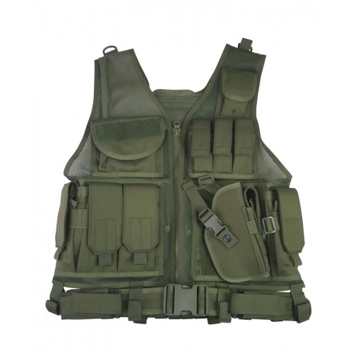 Cross-Draw Tactical Vest (OD) Cross-Draw Tactical Vest (OD), Engineered for maximum versatility and rapid access, this tactical vest is ideal for field operations, training exercises, or airsoft missions